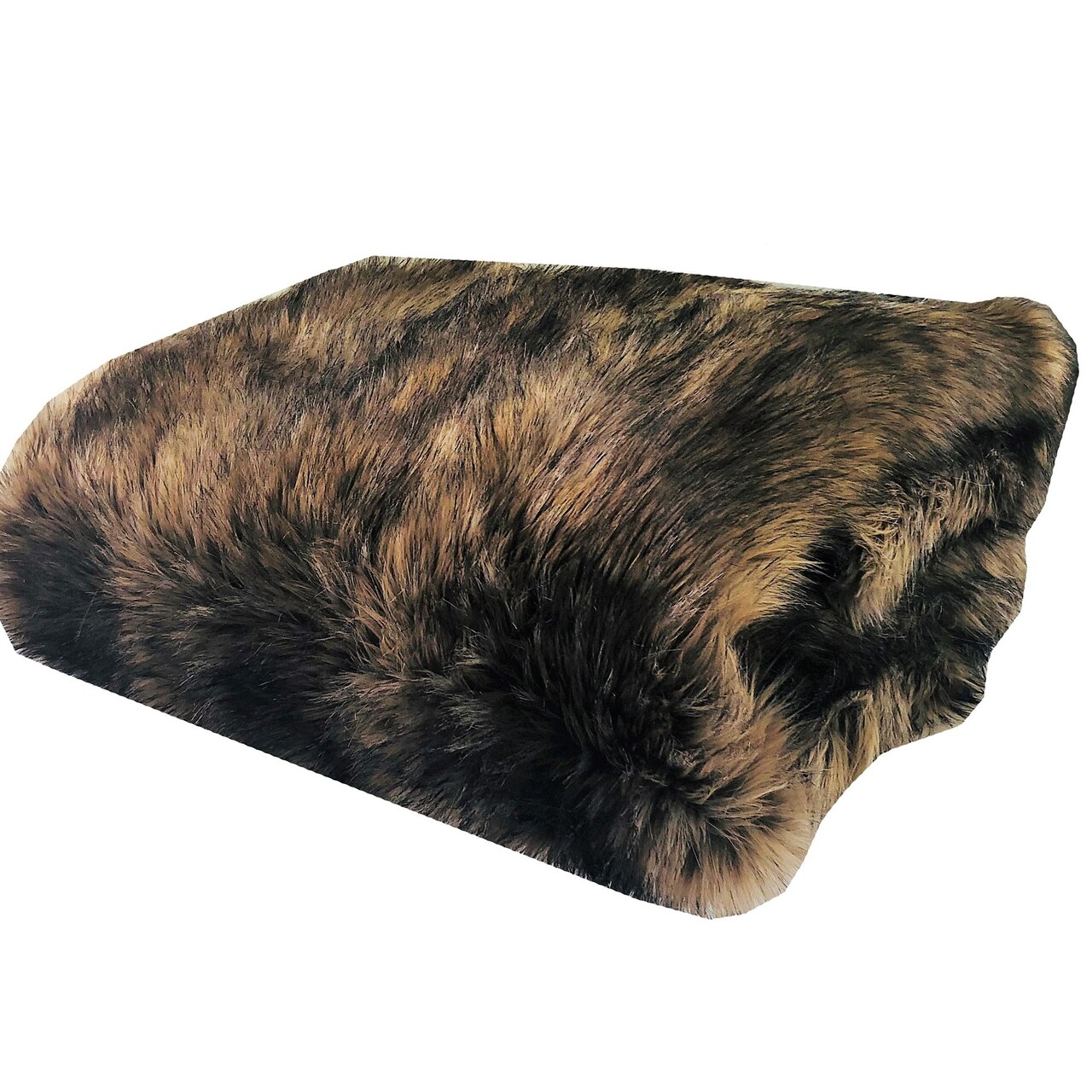 Edge Collections - Brown - Luxury Coyote Faux Fur Throw - 1 Piece
